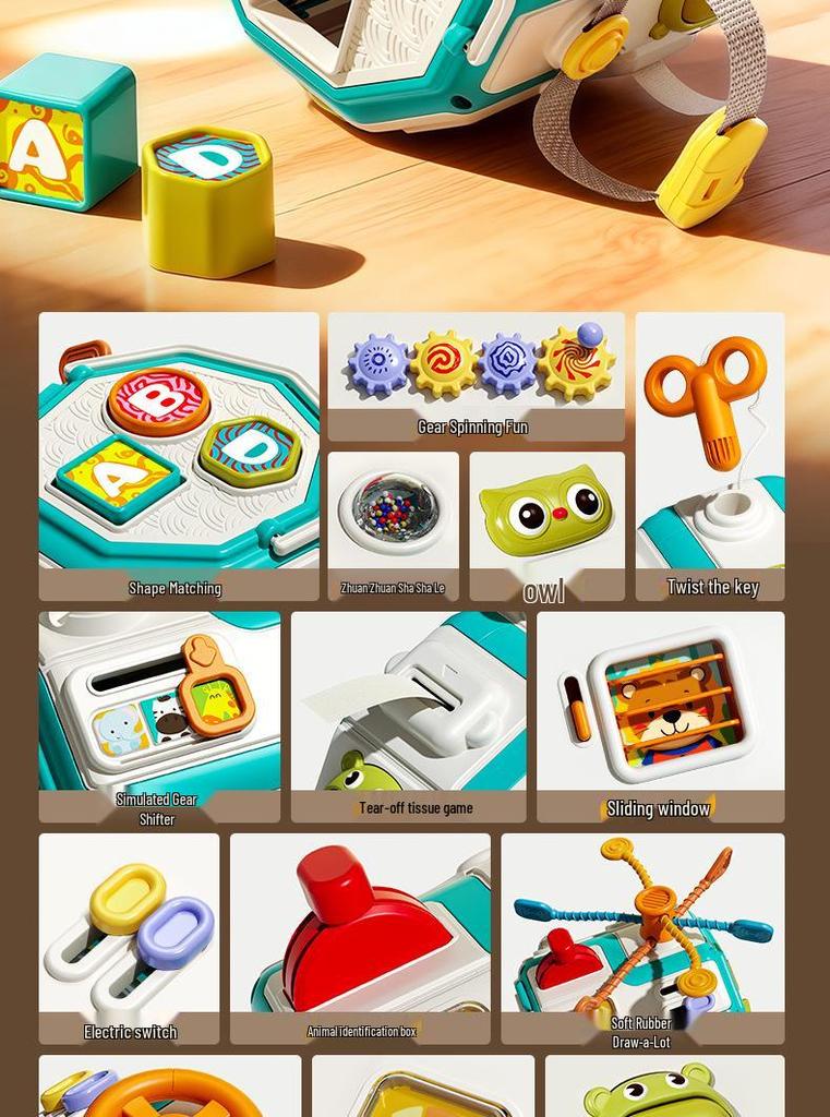 Многогранный Развивающий Шарик-Барабан: Развивающая игрушка для младенцев с музыкой, звуком и светом
