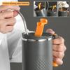 Портативная двухслойная кружка для кофе с защитой от ожогов из нержавеющей стали 304 с ручкой и крышкой, герметичные термокружки