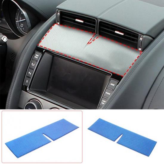 Blue Carbon Fiber Dashboard Center Decorative Sticker For Jaguar F-TYPE 2013-22