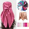 Spring/Summer Pure Colour Imitation Silk Hijab Outdoor Occupational Stewardess Neckerchief Women’s Strip Plain Print Scarf