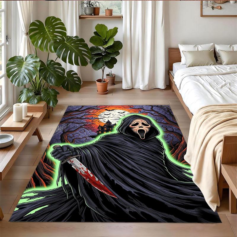 Crystal Velvet Rug Soft Non Slip Indoor Floor Mat Home DecorScream Ghostface