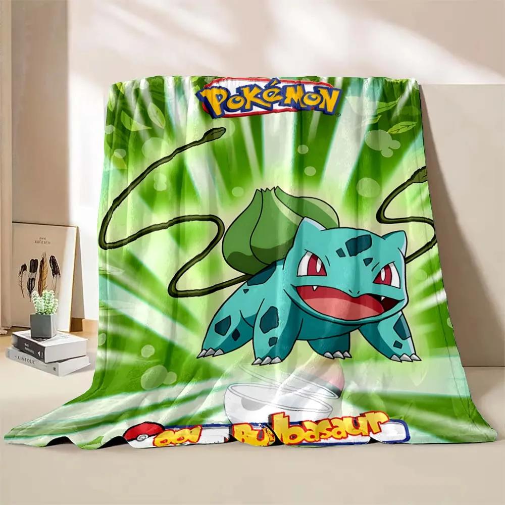 Cute Pokémon Bulbasaur Print Blanket Children Adult Blanket Soft Warm for Bed Sofa Travel Cover Blanket Children's Luxury Gifts