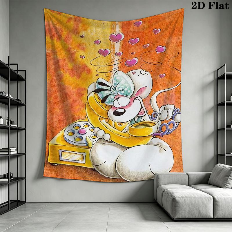 diddl Wall Tapestry Aesthetic Wall Hanging Printed Fabric Blanket Decorative Tapestries for Bedroom Living Room Home Decor