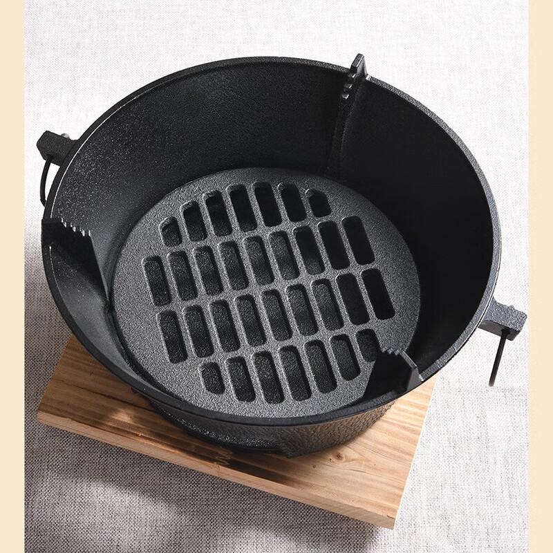 ZISIZ Outdoor Cast Iron Charcoal Grill and Tea Stove