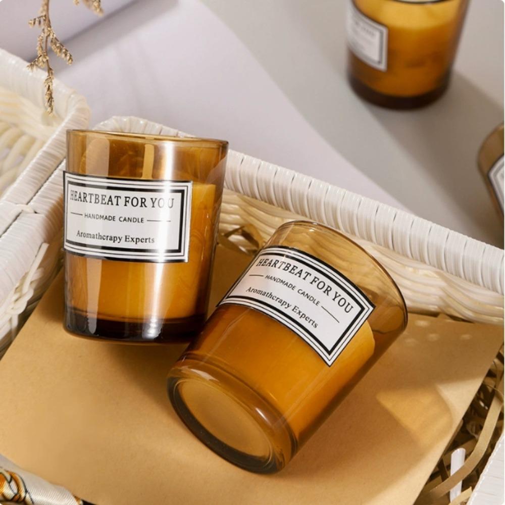 Маленькая ароматизированная свеча из стекла с ароматом чая, изготовленная вручную из растительного воска, ароматизированная свеча для помещений, бездымная