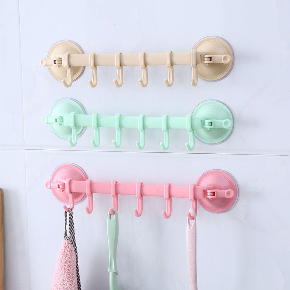 Bathroom Kitchen Vacuum Sucker Adjustable Wall-mounted Storage Holders Hanger Adjustable Hook Hooks