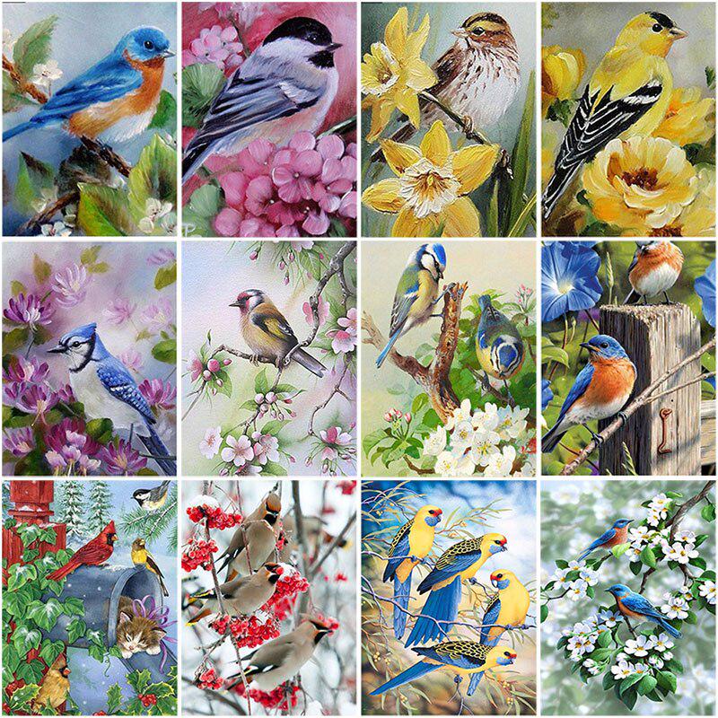 5D Diamond Painting Bird Animal DIY Diamond Embroidery Landscape Flower Full Round Cross Stitch