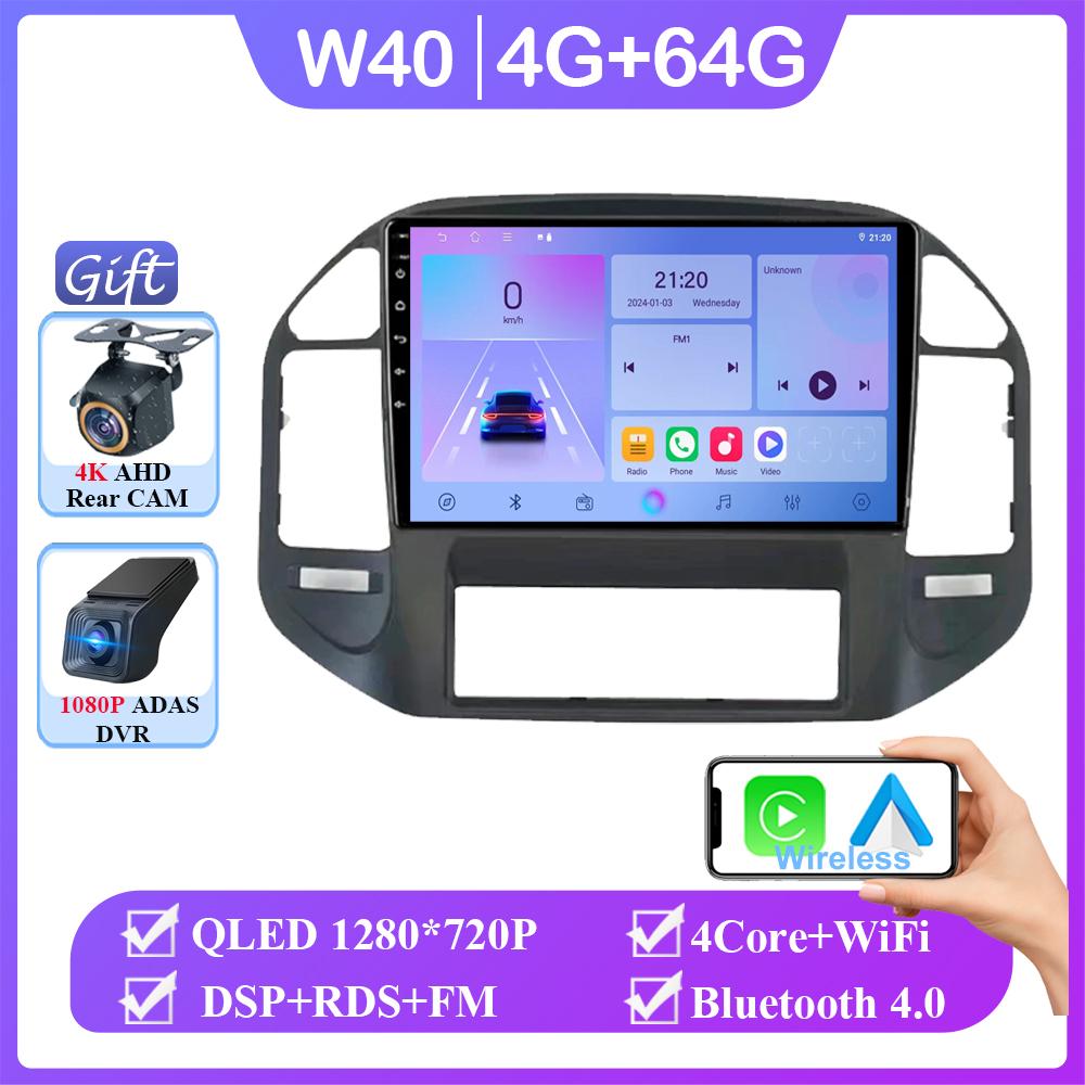 Wireless Android Head Unit For Mitsubishi Pajero 3 V70 V60 1999-2006 Car Auto Radio Carplay Multimedia GPS Navigation No 2din 4G