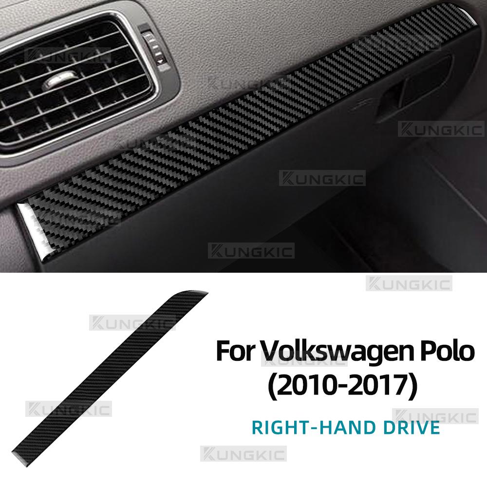 Carbon Fiber Style Interior Sticker for VW Volkswagen Polo MK5 6R 6C 2010-2017 Passenger Side Strip