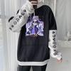 Kawaii аниме Genshin Impact Keqing Мужская толстовка Y2k Корейская мода Забавная уличная одежда с графическим рисунком для девочек Теплая верхняя одежда с длинными рукавами Толстовка