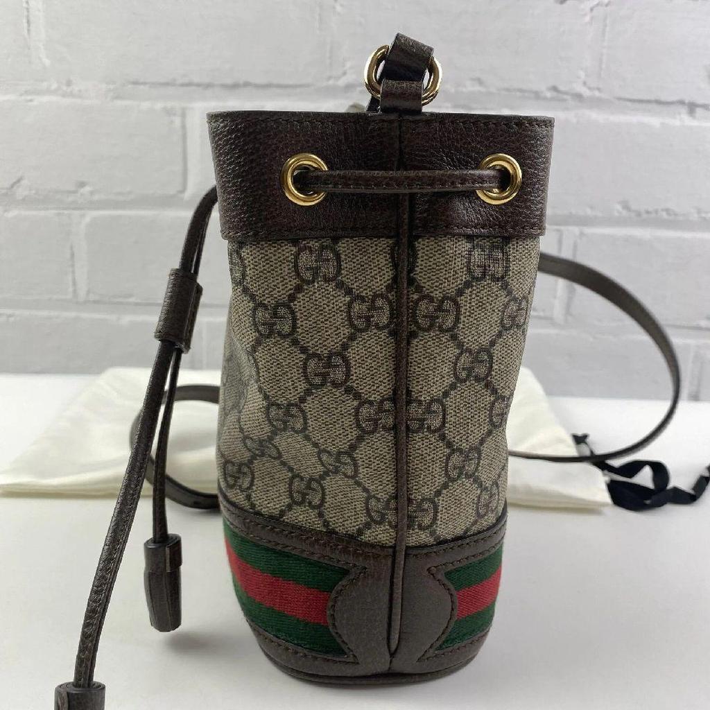 [Pre-Owned] Gucci Ophidia Mini Bucket Bag 'Beige/Ebony' - Excellent #U3PBZ8