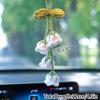 Вязаные крючком цветы Плетеные цветы Подвеска Декорация для салона автомобиля Ручные вязаные сумки Декорация Ручные вязаные брелоки для ключей Домашнее украшение