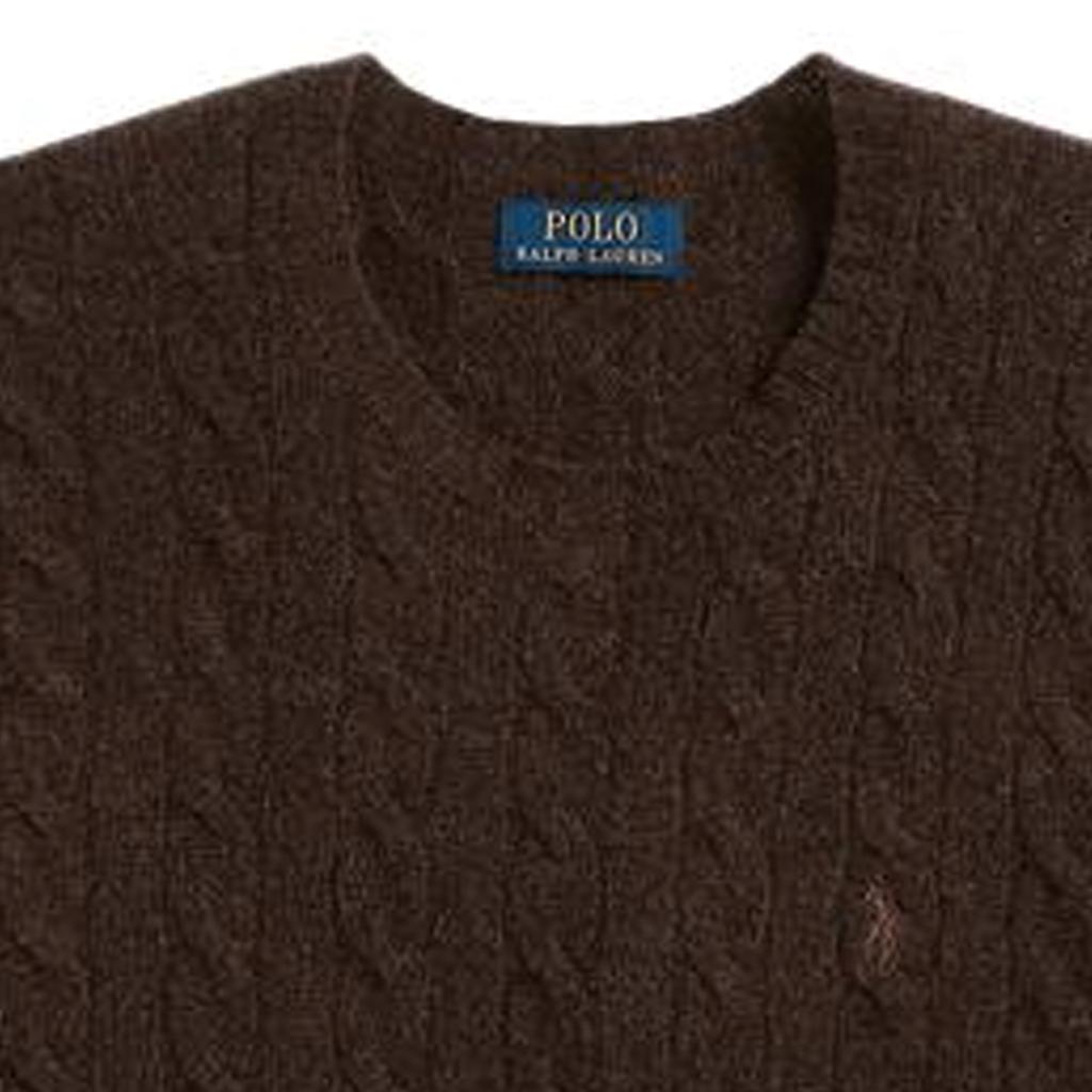Polo Ralph Lauren FW23 однотонный повседневный свитер с круглым вырезом для мужчин коричневый MNPOSWE16821636-200