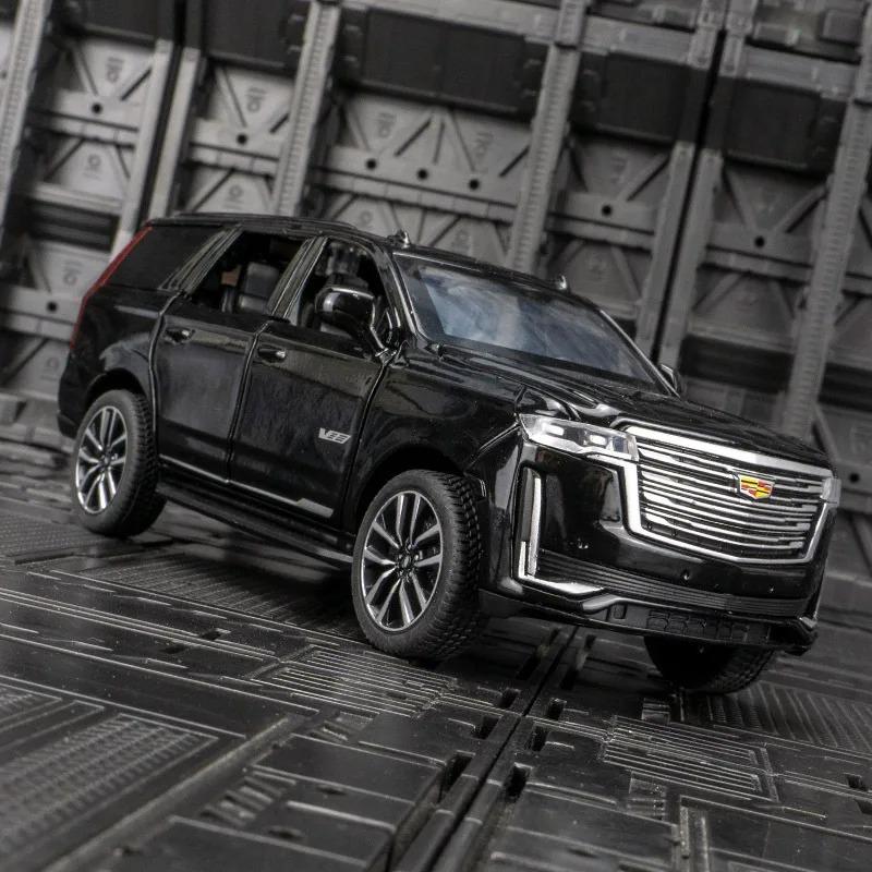 Модель автомобиля 1/32 для внедорожника Cadillac Escalade, литой игрушечный автомобиль со звуком и светом, инерционный механизм, многоцветный