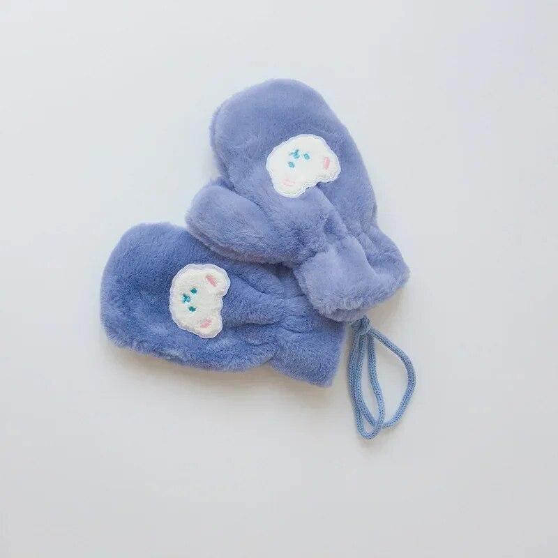 1 пара детских перчаток для мальчиков и девочек, модные варежки с мультяшным медведем для малышей, уличные теплые перчатки, зимние аксессуары для детей