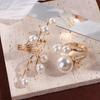 Gold Color Pearl Ring Adjustable Beach Party Ring Gifts Hand Jewelry Fashion Jewelry  Beach