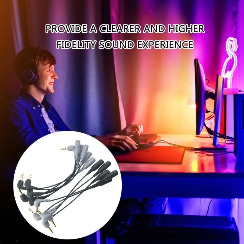 3.5mm to TRRS Microphone Cable Adaptor 3.5mm Female TRRS Microphone Adapter for SC3/SC4 Mic Camera Recording