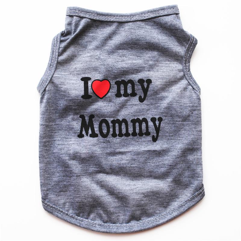 Pet Puppy Clothes, Vest, Classic Style Love Dad Love Mom, A Variety of Colors Trendy