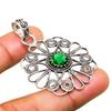 Chrome Diopside Gemstone Handmade 925 Silver Plated Jewelry Pendant 1.89"