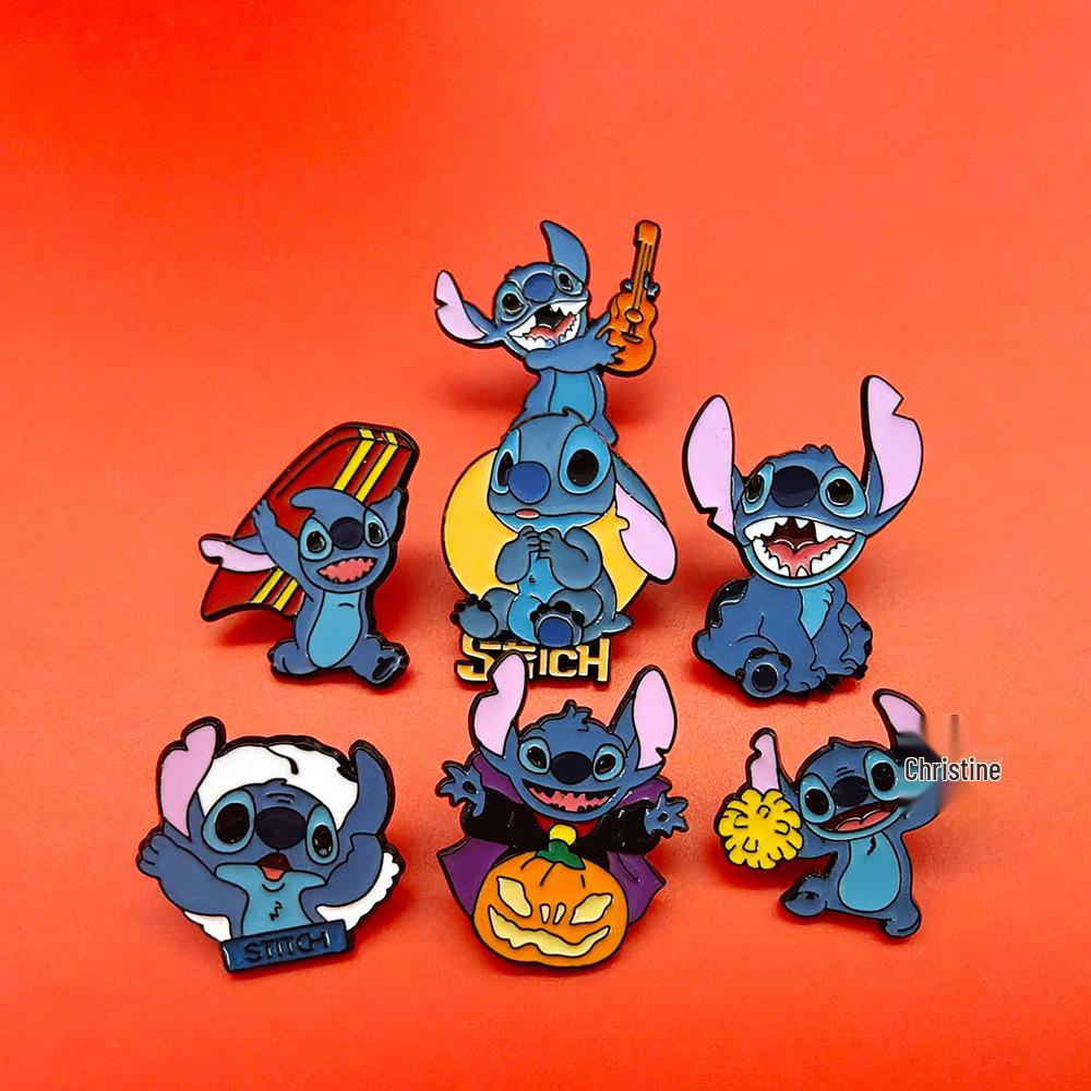 Stitch Cartoon Brooch - Lilo & Stitch Metal Badge Accessories for Clothes and Bags