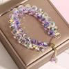 Fashion Brilliant Purple Crystal Bracelet for Women Girls Children Exquisite Zircon Handmade Beads Charm Bracelets Jewelry Gift