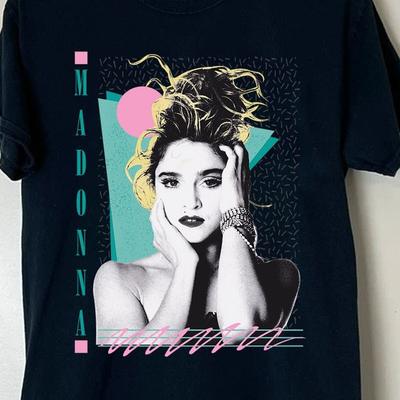 Мадонна Королева Поп-музыки Винтажная футболка для фанатов Мадонна True Blue Ретро 90-х футболка Унисекс Футболка