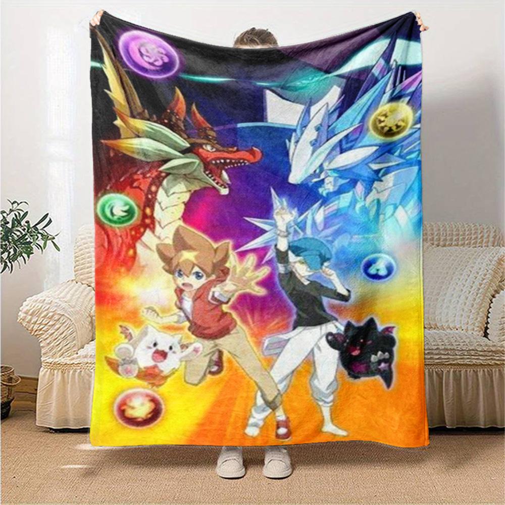 Puzzle & Dragons Print Flannel Blanket High Quality Warm Comfortable Cover for All Seasons Perfect for Gifts Home Decor