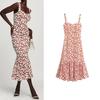 Весеннее поступление Американское ретро Платье-комбинация с принтом вишни Сексуальное облегающее кружевное кружево Имитация двух частей на подтяжках