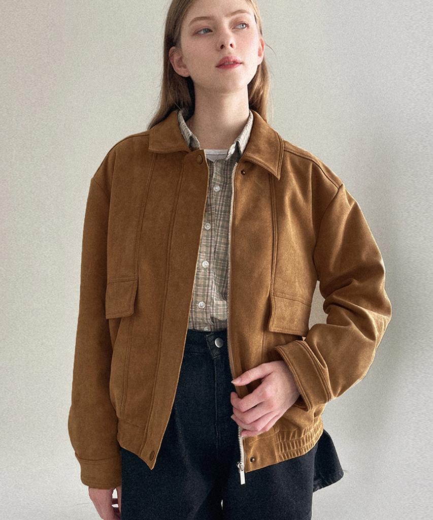Slowlolli Bomber Suede Jacket
