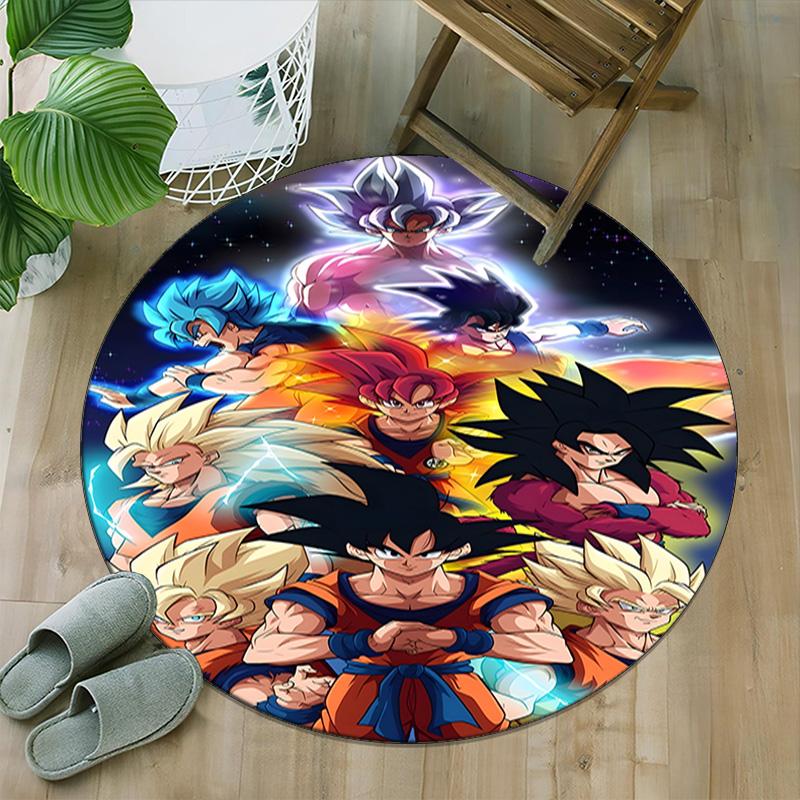 1pc Dragon Ball1 Print Round Carpet Chair Round Carpet Suitable for Bedroom Living Room Home Decorative Carpet