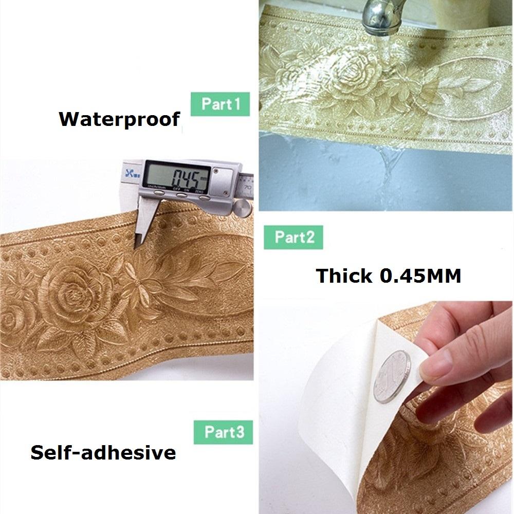 10СМ ПВХ Водонепроницаемая Линия Талии Дерево Мрамор Самоклеящаяся Плинтусная Линия Обои Декор Гостиной Виниловый Бордюр Наклейка для Угла Стены