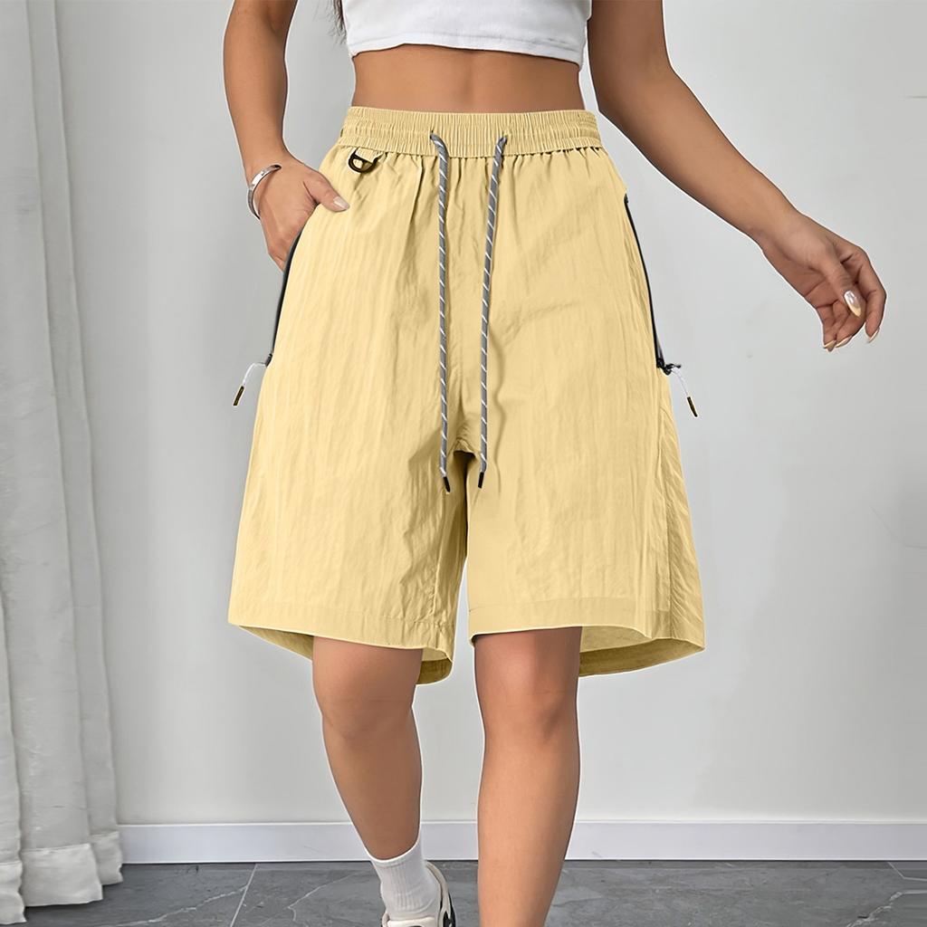Women's Summer Work Pants Are Loose Comfortable Casual Fashionable With Multiple Pockets And Solid Color Shorts