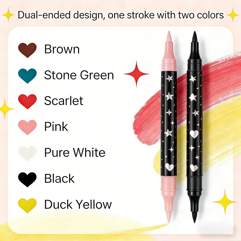 Double-Ended Glitter Acrylic Markers, Double-Sided Glitter Paint Pens For Glass, Fabric, Canvas, Diy Crafts, Card Making,