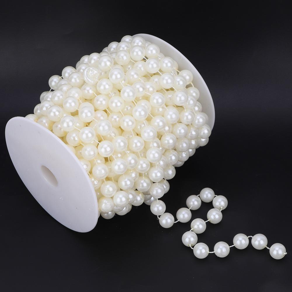 White Imitation Pearl Garland 12 MM Faux Pearl Garland Artificial Pearl Bead Chain Home Decoration