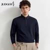 Мужская рубашка-поло Zhuangji из гладкой шелковой смеси, в стиле business casual, с длинным рукавом