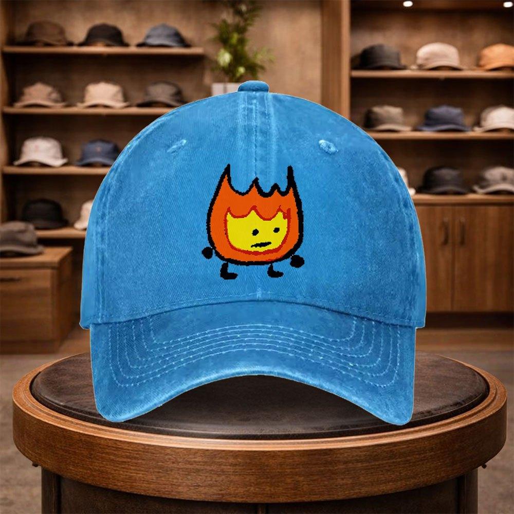 A UnisexS FlameThemed Baseball Cap Adjustable And Stylish for Outdoor Use Featuring an Urban Design This Lightweight And Fashi