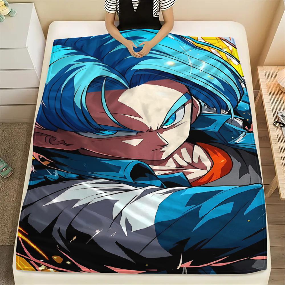 Фланелевое одеяло с принтом персонажей Dragon Ball, Высококачественное, Удобное для всех сезонов, Декор для дома, Тепло и уют, Идеально для рождественских подарков