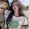 Printed short-sleeved T-shirt for women
