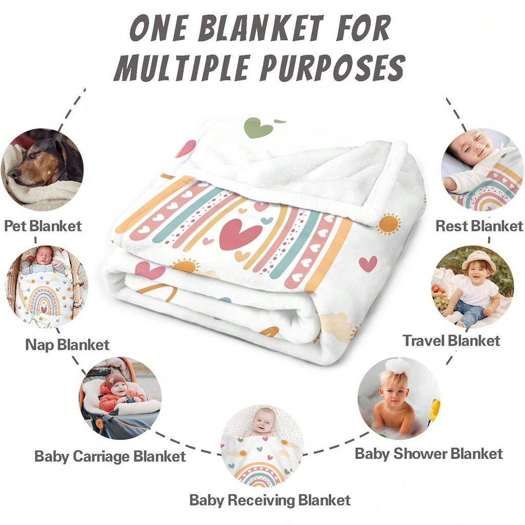 1PC Personalized Flannel Blanket Custom Name Skin-Friendly Bed Cover for Girls Kids - Unique Gift Blanket