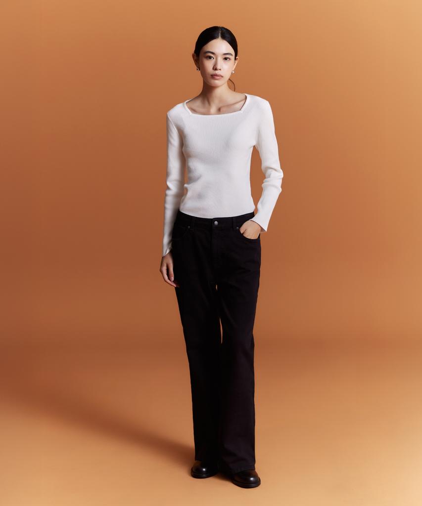 SPAO [Мягкая пряжа] Женский квадратный вырез Вязаный_Spkwg49W02