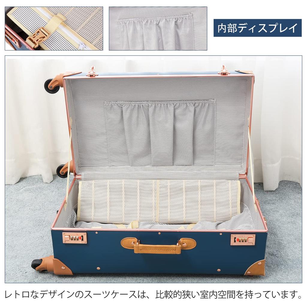 Trunk Case Carry Bag Leather Handmade Retro Retro Stylish Cute Frame Type Suitcase Ultra Light Travel Business Trip Large Capacity Silent 4 Wheels L