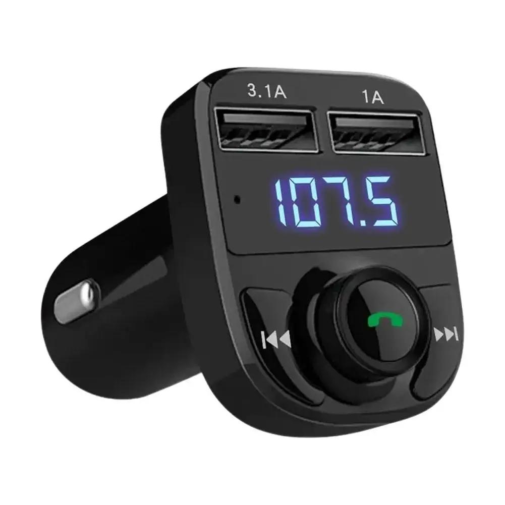 Car Charger Wireless Bluetooth Fm Transmitter Hands-free Stereo Mp3 Music Calling Port Radio Adapter Usb Charger Dual Recei Z3m8