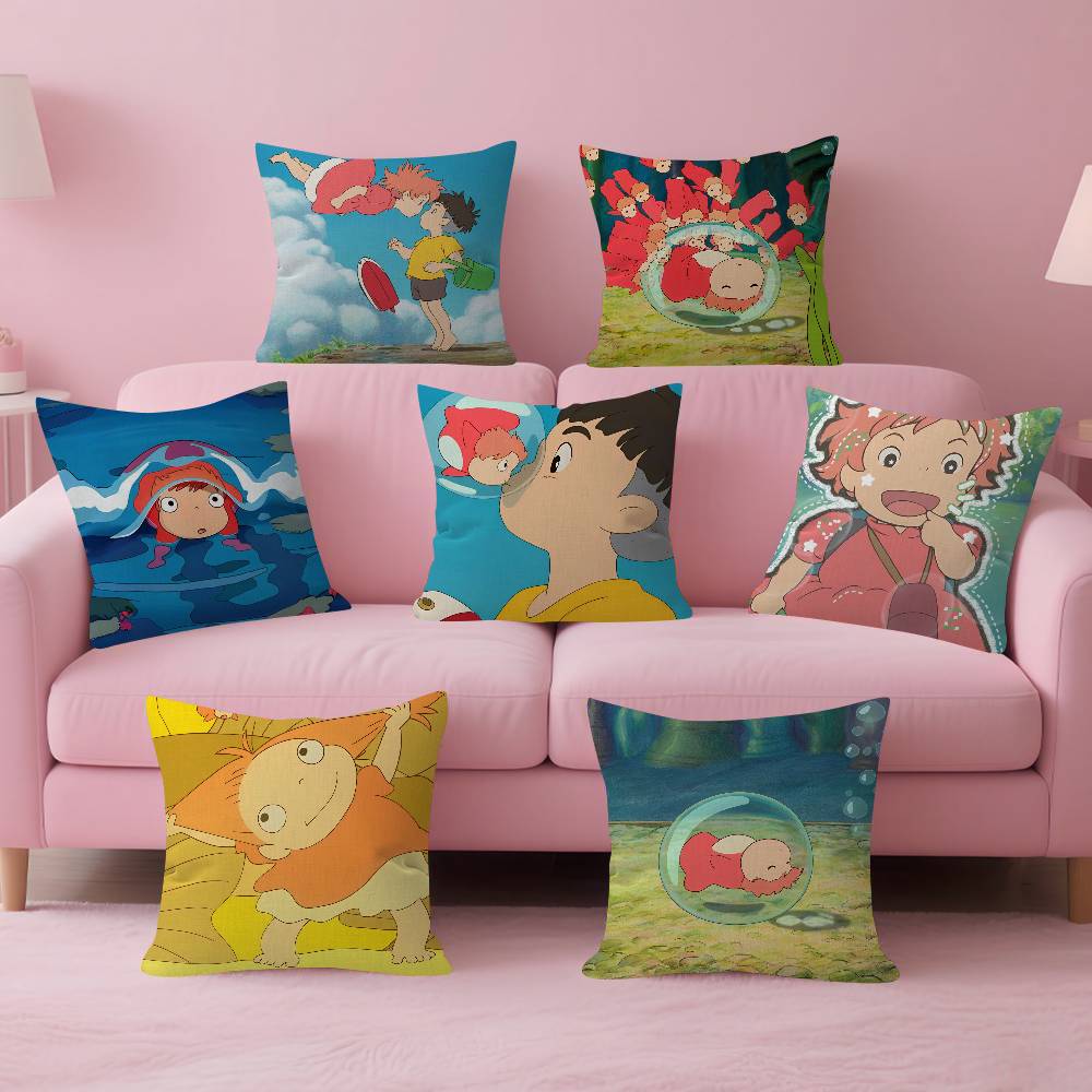 Cute Cartoon PPonyoS Pillowcase toon Gift Cushion Cover Bedroom Home Sofa Chair Seat Decor pillow case