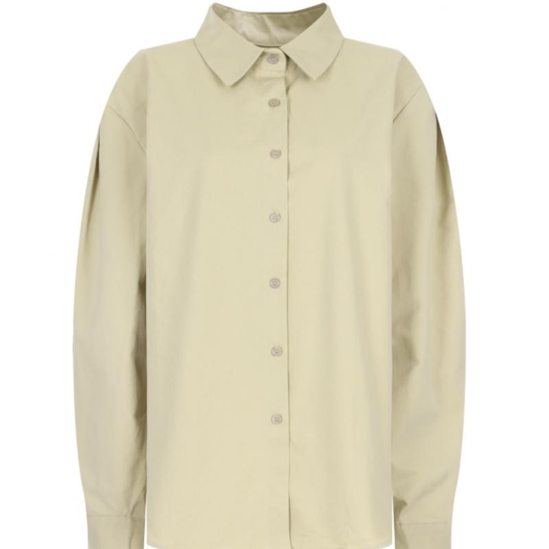 Shop WomeN Collar Neck Casual Daily Loose Fit LoNg Sleeve CottoN Shirt Ivory N