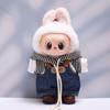 Striple Hoodie Labubu Doll's Cloth Jean Overalls 17cm Plush Dolls Clothes  Cotton Doll Accessories