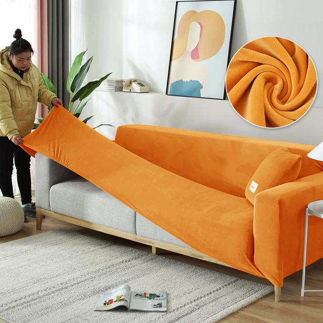 Чехол на диван, эластичные бархатные противоскользящие чехлы для дивана для гостиной, L-образный секционный чехол для дивана, чехлы на кресла