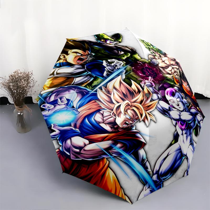 Зонт-автомат с рисунком из Dragon Ball, портативный и складной дизайн, 8 спиц, рождественский или подарок на день рождения.