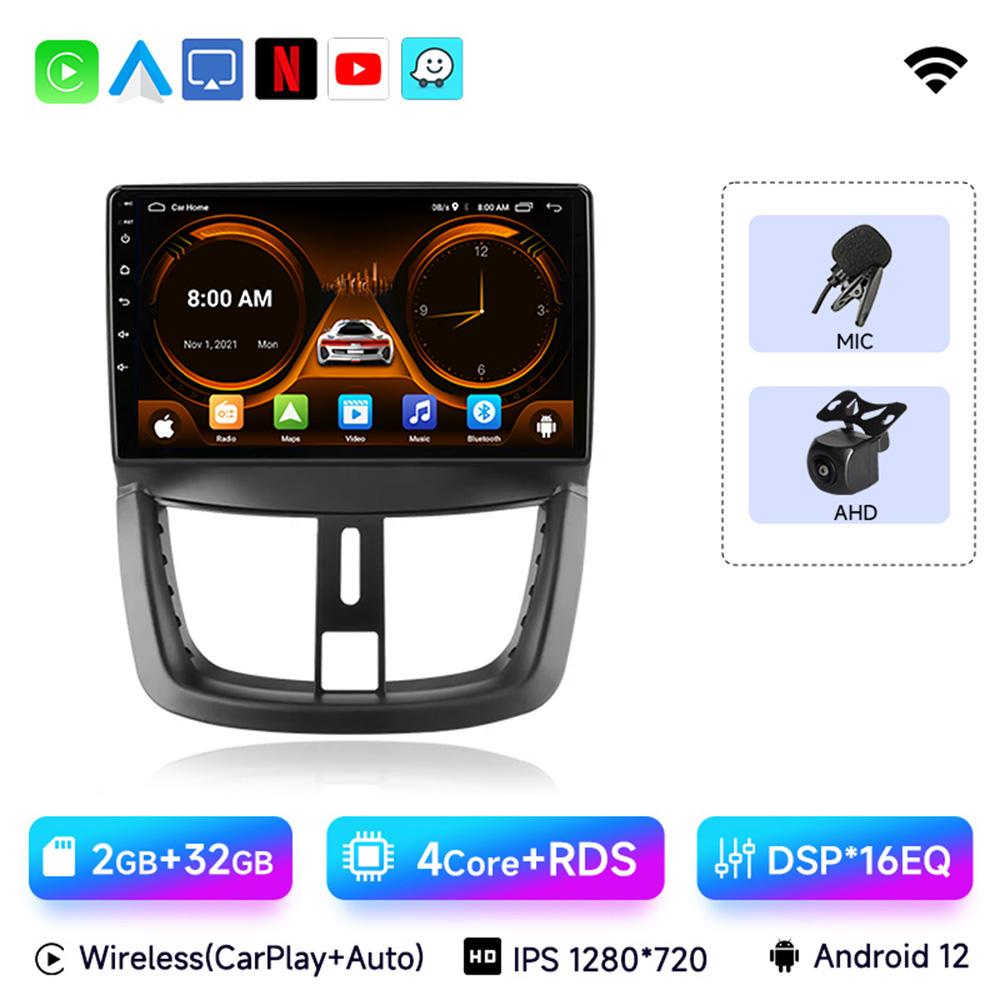 JIUYIN 9 Inch Car Radio For Peugeot 207 207CC 2006 - 2015 Android 13 wireless CarPlay Auto car intelligent systems No 2din DVD