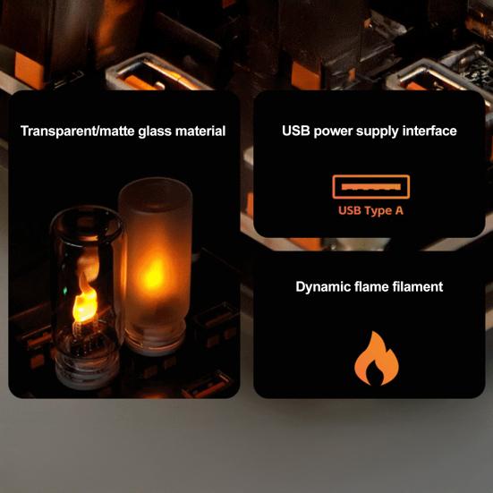 USB Ночник-пламя с сенсорным управлением, реалистичная мерцающая светодиодная свеча для дома, автомобиля