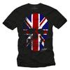 Union Jack Mens T-Shirt with England Skull - Mens Punk Rock Music Shirt